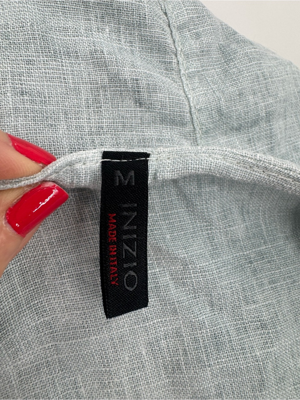 Inizio Fiji Linen Bubble Dress Light Blue Pockets Knee Length Made Italy Medium - Picture 8 of 10